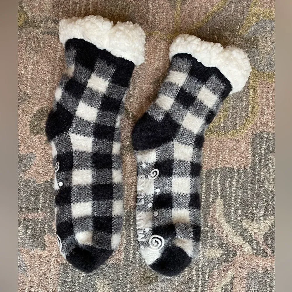 Muk Luks Buffalo Plaid Slipper Socks